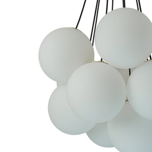 Farmhouze Light-13-Light Cluster Bubble Frosted Glass Globe Chandelier-Chandelier-Brass-