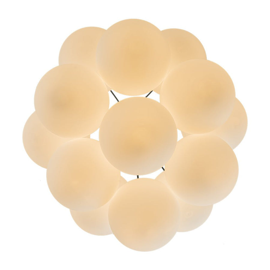 Farmhouze Light-13-Light Cluster Bubble Frosted Glass Globe Chandelier-Chandelier-Brass-