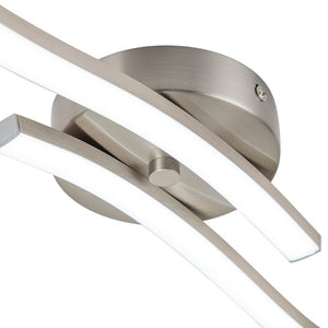 Farmhouze Light-2-Light Curved Linear Dimmable LED Ceiling Wall Light-Wall Sconce-Nickel-