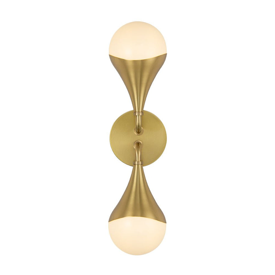 Farmhouze Light-2-Light Up Down Opal Glass Globe Wall Sconce-Wall Sconce-2-Light-Brass