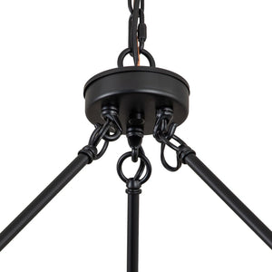 Farmhouze Light-24-Light Vintage Barn Metal Wagon Wheel Chandelier-Chandelier-Black + Wood Grain-