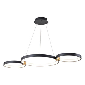 Farmhouze Light-3-Light Circle Dimmable LED Island Pendant Light-Chandelier-Black (Pre-Order)-