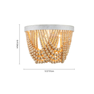 Farmhouze Light-3-Light Round Draped Wood Bead Ceiling Light-Ceiling Light-3-Light-