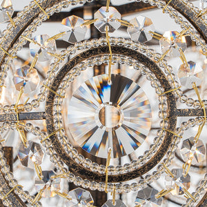 Farmhouze Light-3-Light Vintage Glam Crystal Drum Ceiling Light-Ceiling Light-Black-