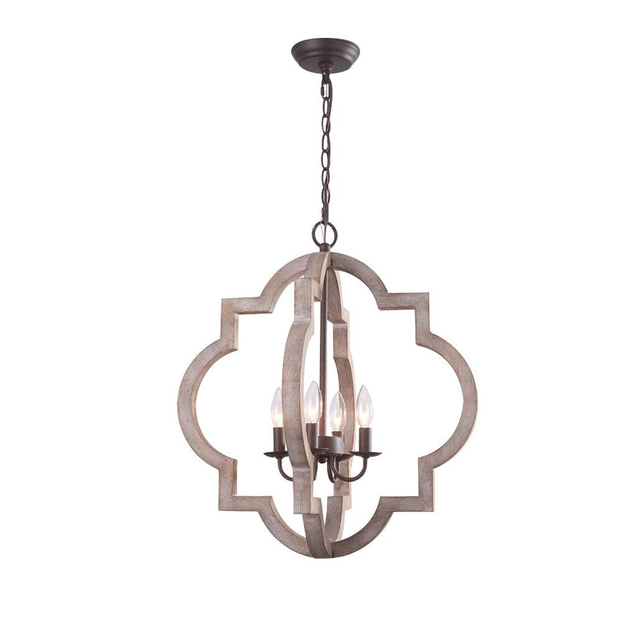 Farmhouze Light-4-Light Farmhouse Rustic Round Lantern Pendant-Chandelier--