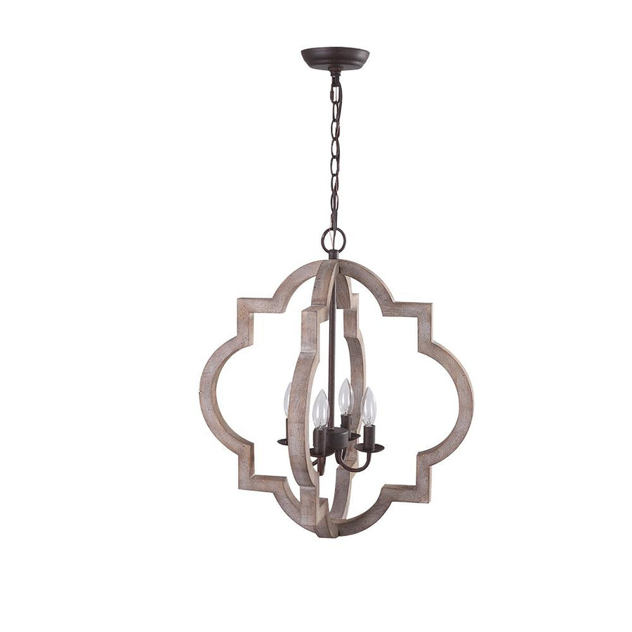 Farmhouze Light-4-Light Farmhouse Rustic Round Lantern Pendant-Chandelier--