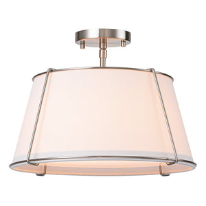 Farmhouze Light-4-Light Linen Drum Semi Flush Ceiling Light-Ceiling Light-Nickel (Pre-Order)-