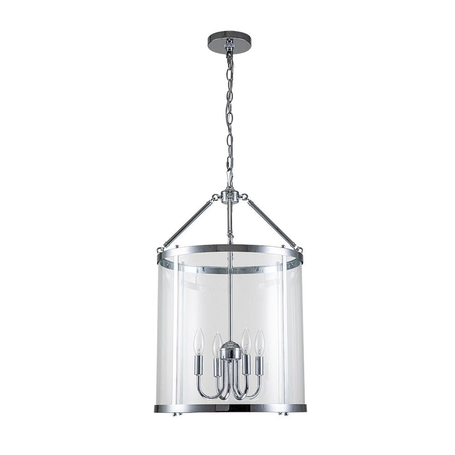 Farmhouze Light-4-Light Vintage Glass Cylinder Lantern Pendant Light-Pendant-Black-