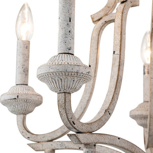 Farmhouze Light-5-Light Antique White Candle Style Lantern Chandelier -Chandelier--