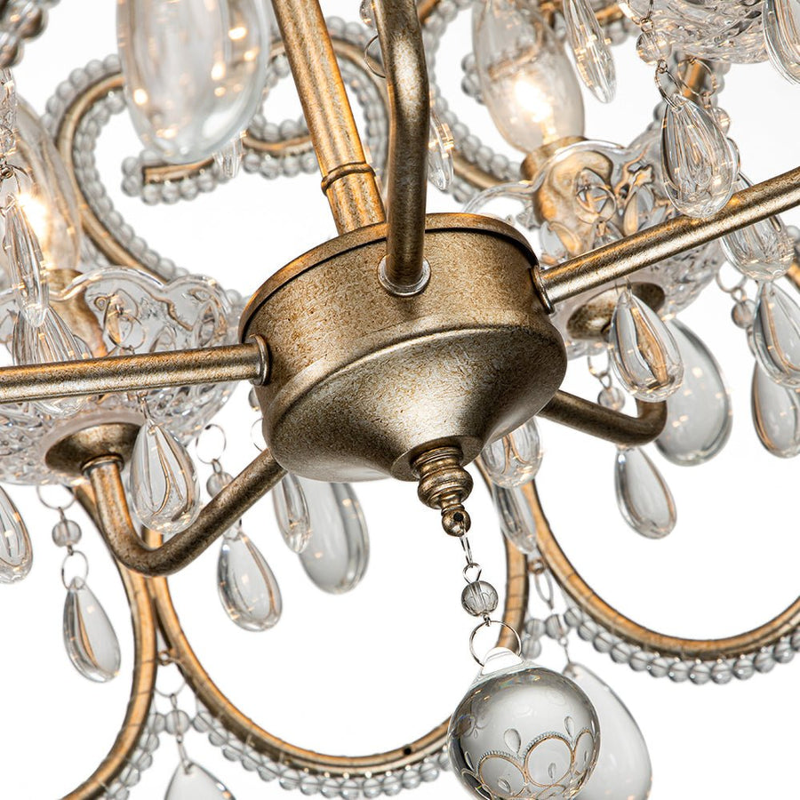 Farmhouze Light-5-Light French Farmhouse Drum Crystal Chandelier-Chandelier-Silver-Gold-