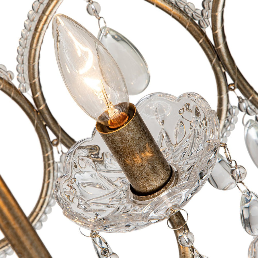 Farmhouze Light-5-Light French Farmhouse Drum Crystal Chandelier-Chandelier-Silver-Gold-