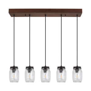 Farmhouze Light-5-Light Mason Jar Pendant Light-Pendant--