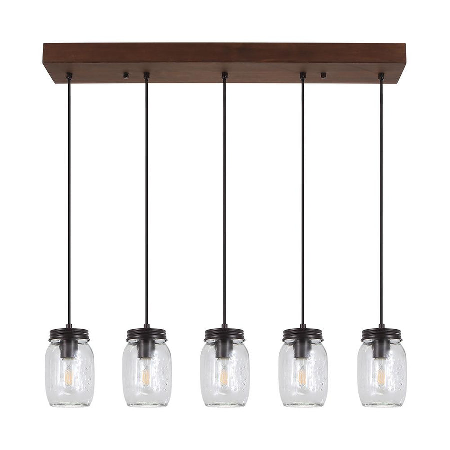 Farmhouze Light-5-Light Mason Jar Pendant Light-Pendant--