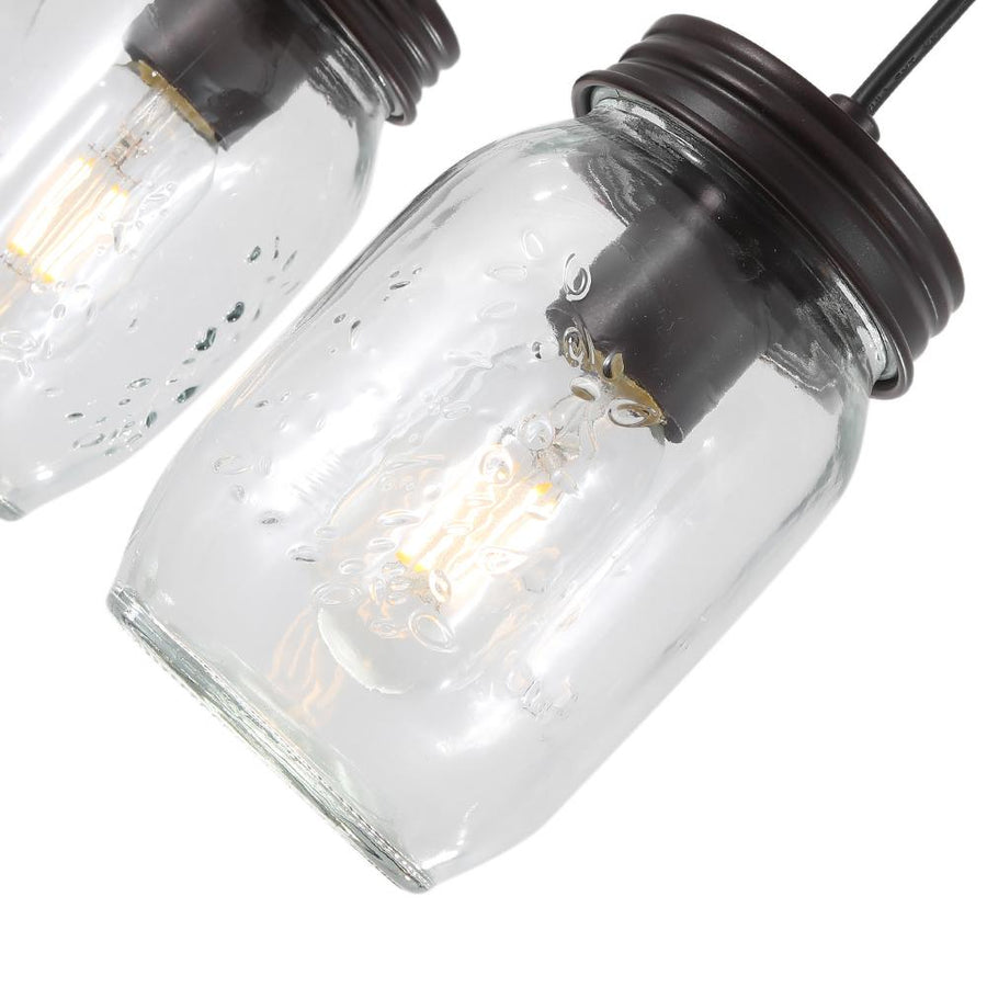 Farmhouze Light-5-Light Mason Jar Pendant Light-Pendant--