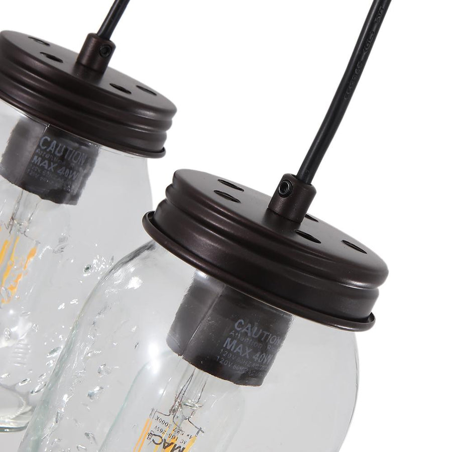 Farmhouze Light-5-Light Mason Jar Pendant Light-Pendant--