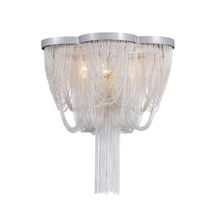 Farmhouze Light-5-Light Statement Draped Chain Flush Mount Ceiling Light-Ceiling Light-5-Light-Chrome