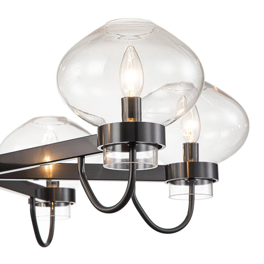 Farmhouze Light-6-Light Clear Glass Shade Sputnik Chandelier-Chandelier-Brass-