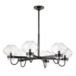 Farmhouze Light-6-Light Clear Glass Shade Sputnik Chandelier-Chandelier-Brass-