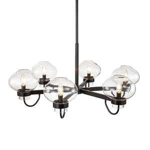 Farmhouze Light-6-Light Clear Glass Shade Sputnik Chandelier-Chandelier-Brass-