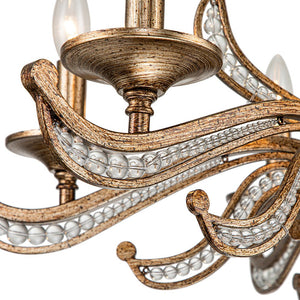 Farmhouze Light-6-Light Crystal Bead Vintage Metal Empire Candle Chandelier-Chandelier-6-Light-