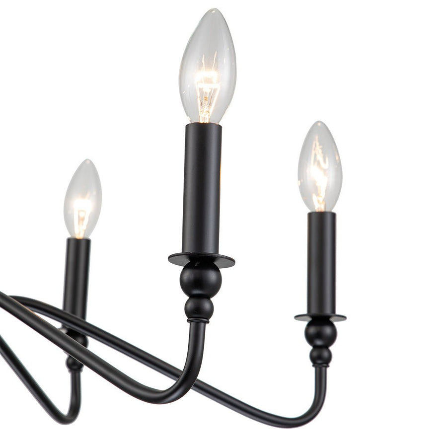 Farmhouze Light-6-Light Farmhouse Metal Candle Style Chandelier-Chandelier-Black+Brass-