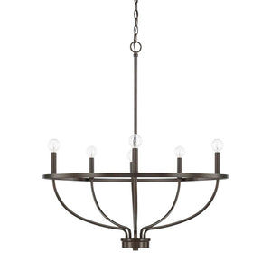 Farmhouze Light-6-Light Metal Candle Style Chandelier-Chandelier-Black-