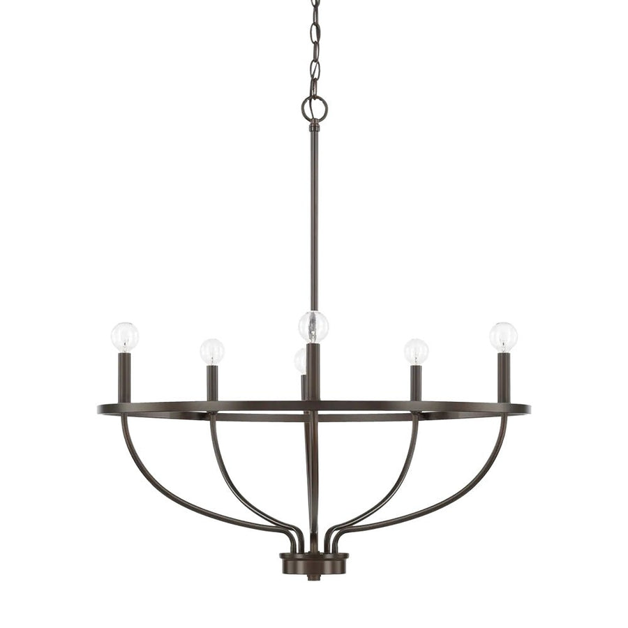 Farmhouze Light-6-Light Metal Candle Style Chandelier-Chandelier-Black-