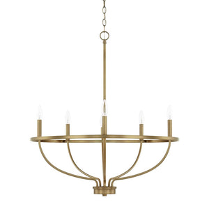 Farmhouze Light-6-Light Metal Candle Style Chandelier-Chandelier-Brass-