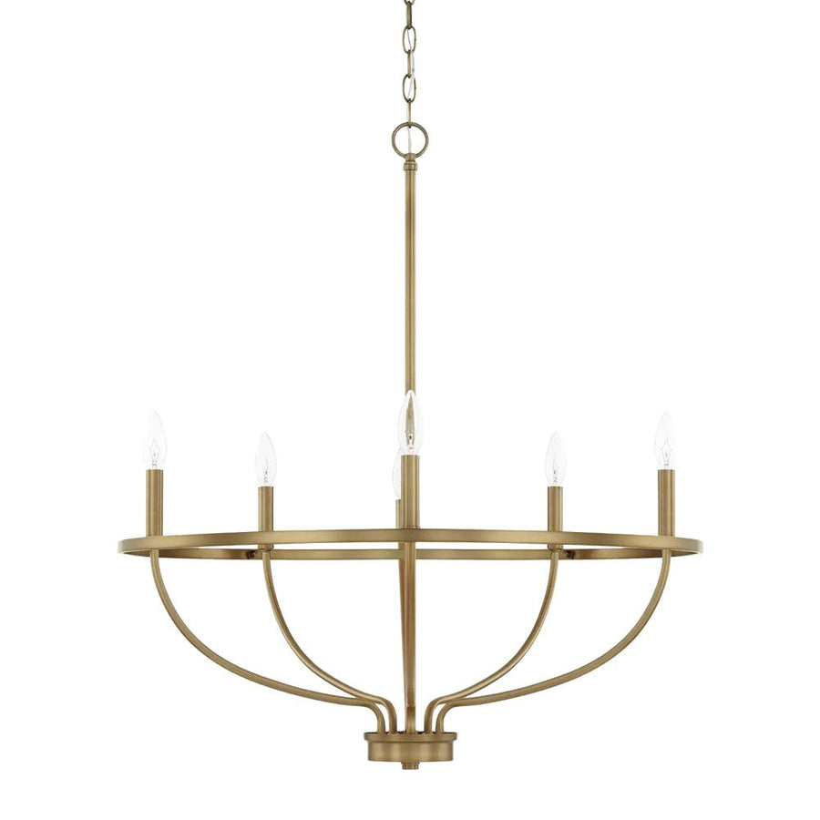 Farmhouze Light-6-Light Metal Candle Style Chandelier-Chandelier-Brass-