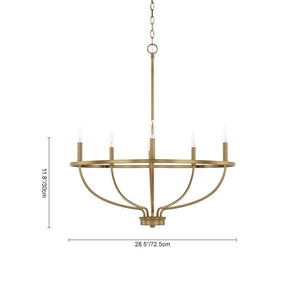 Farmhouze Light-6-Light Metal Candle Style Chandelier-Chandelier-Brass-