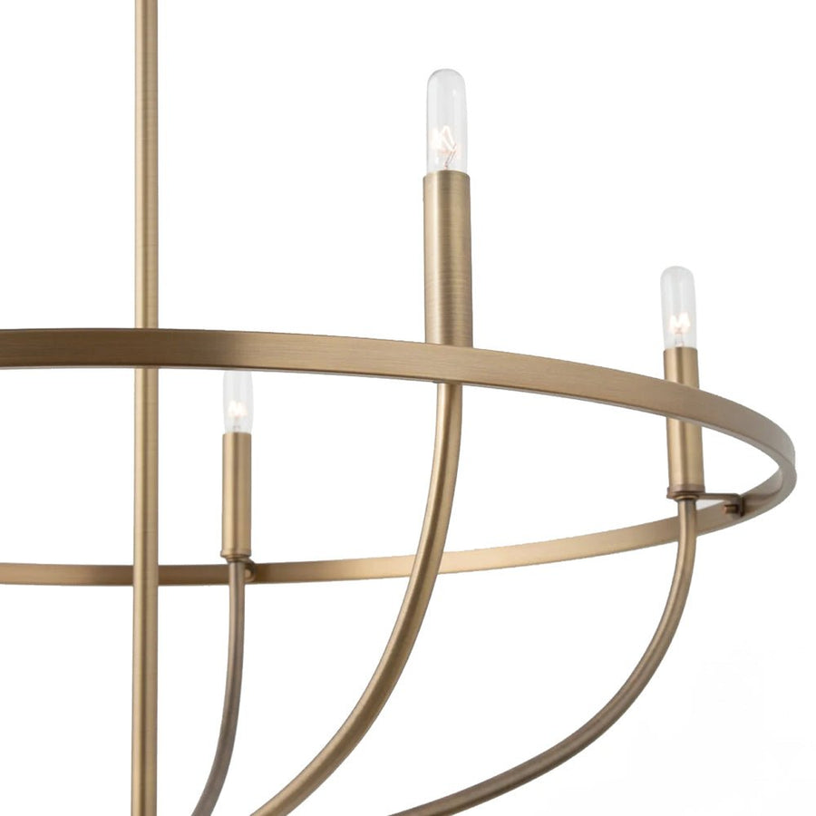 Farmhouze Light-6-Light Metal Candle Style Chandelier-Chandelier-Brass-