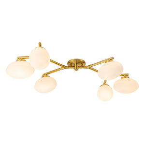 Farmhouze Light-6-Light Opal Glass Globe Branch Ceiling Light-Ceiling Light-Nickel-6-Light