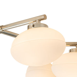 Farmhouze Light-6-Light Opal Glass Globe Branch Ceiling Light-Ceiling Light-Nickel-6-Light