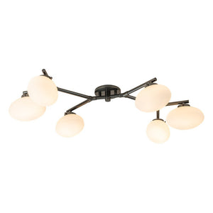 Farmhouze Light-6-Light Opal Glass Globe Branch Ceiling Light-Ceiling Light-Nickel-6-Light