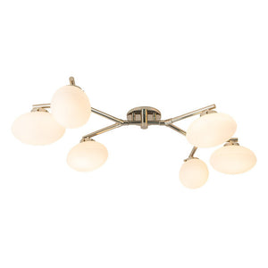 Farmhouze Light-6-Light Opal Glass Globe Branch Ceiling Light-Ceiling Light-Nickel-6-Light