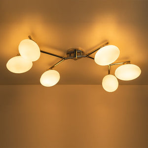 Farmhouze Light-6-Light Opal Glass Globe Branch Ceiling Light-Ceiling Light-Nickel-6-Light