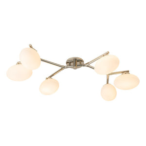 Farmhouze Light-6-Light Opal Glass Globe Branch Ceiling Light-Ceiling Light-Nickel-6-Light