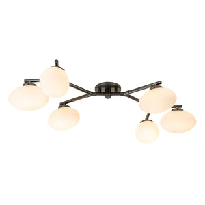 Farmhouze Light-6-Light Opal Glass Globe Branch Ceiling Light-Ceiling Light-Nickel-6-Light