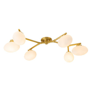 Farmhouze Light-6-Light Opal Glass Globe Branch Ceiling Light-Ceiling Light-Nickel-6-Light