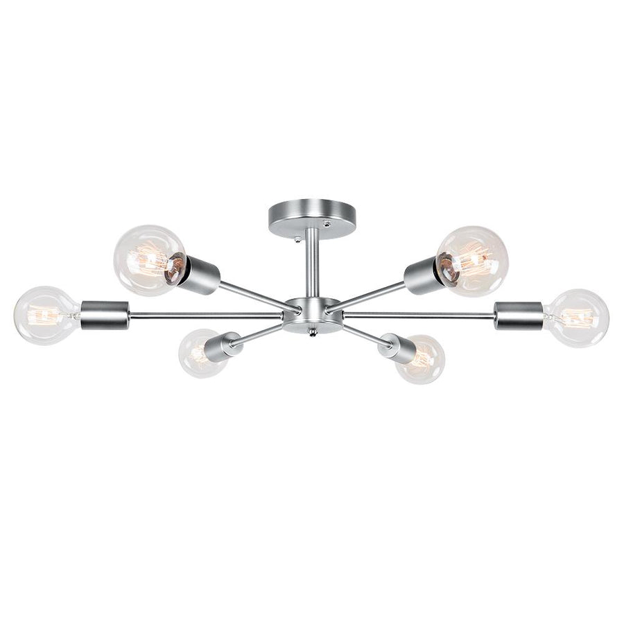 Farmhouze Light-6-Light Semi Flush Sputnik Light-Ceiling Light-Chrome-