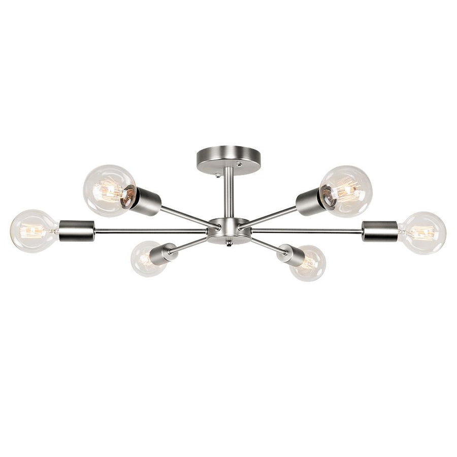 Farmhouze Light-6-Light Semi Flush Sputnik Light-Ceiling Light-Nickel-