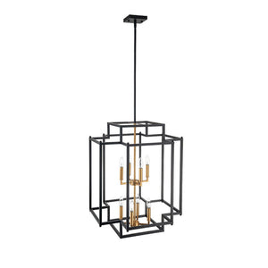 Farmhouze Light-8-Light Farmhouse Tiered Square Lantern Chandelier-Chandelier--