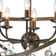 Load image into Gallery viewer, Farmhouze Light-8-Light Rustic Vintage Crystal Metal Orb Chandelier-Chandelier-Nickel-
