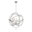 Load image into Gallery viewer, Farmhouze Light-8-Light Rustic Vintage Crystal Metal Orb Chandelier-Chandelier-Nickel-
