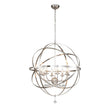 Load image into Gallery viewer, Farmhouze Light-8-Light Rustic Vintage Crystal Metal Orb Chandelier-Chandelier-Nickel-
