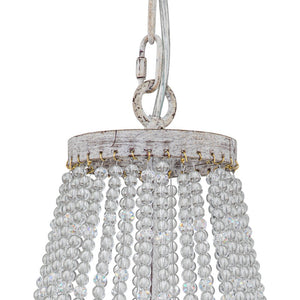 Farmhouze Light-8-Light Rustic White Candle Crystal Wagon Wheel Chandelier-Chandelier--