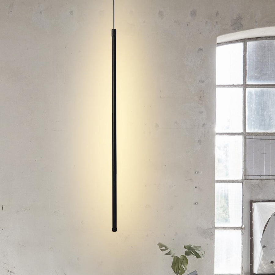 Farmhouze Light-Black Tube LED Pendant Light-Pendant--