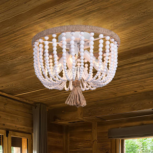 Farmhouze Light-Bohemian Bowl Bead Flush Mount-Ceiling Light--