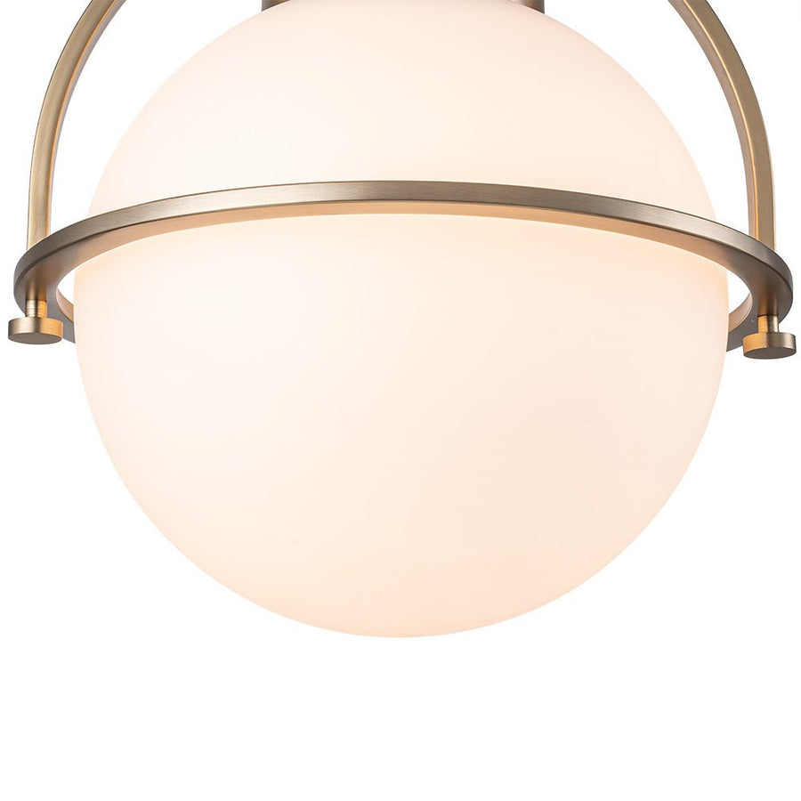 Farmhouze Light-Brass 1-Light Opal Glass Globe Semi Flush Mount-Ceiling Light-Brass-1-Light