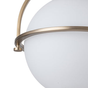 Farmhouze Light-Brass 1-Light Opal Glass Globe Semi Flush Mount-Ceiling Light-Brass-1-Light